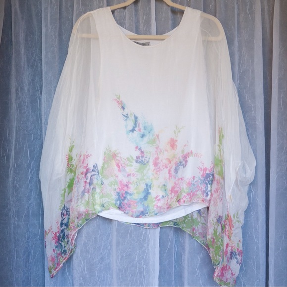 Elena Baldi Flowery Blouse - Size S - Picture 1 of 7